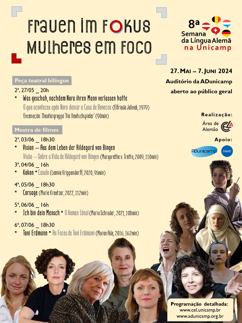 8ª Semana da Língua Alemã na UNICAMP: Frauen im Fokus (Mulheres em Foco)