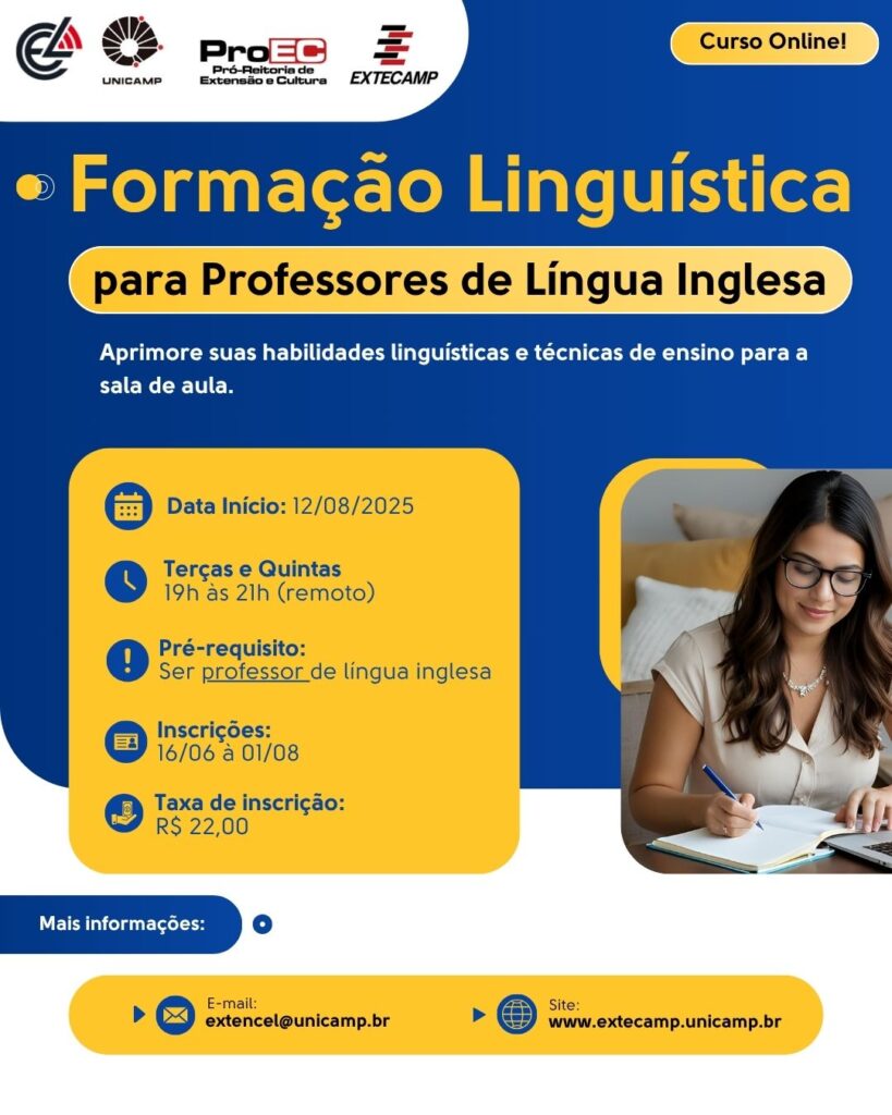 Curso CEL-0427: FORMAÇÃO LINGUÍSTICA PARA PROFESSORES DE LÍNGUA INGLESA I