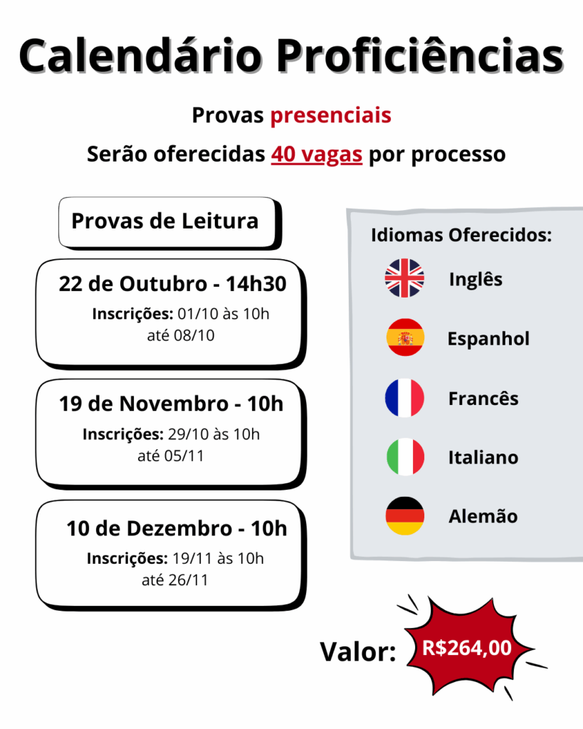 Calendário Proficiências
