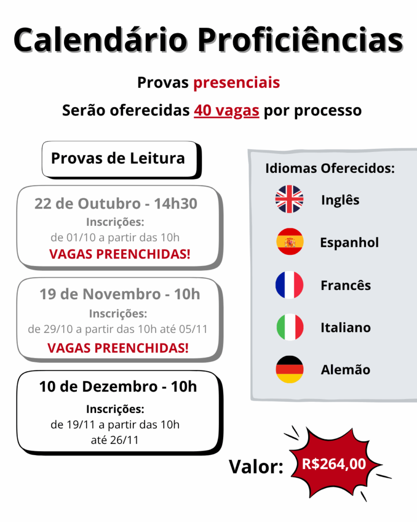 Calendário Proficiências