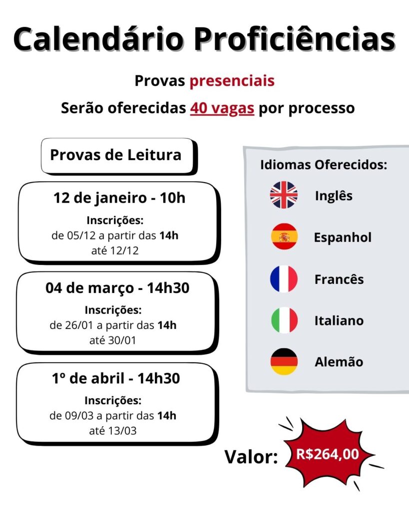 Calendário Proficiências